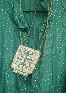 W brand Green festive kurta