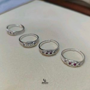 Elegant Pure Silver Toe Rings one pair