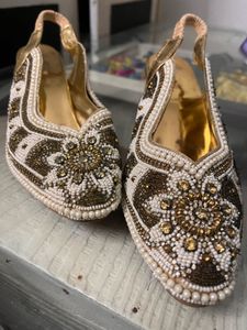 Embroidered Slingback Heels