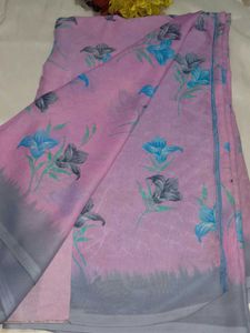 Pink Floral Saree with blouse