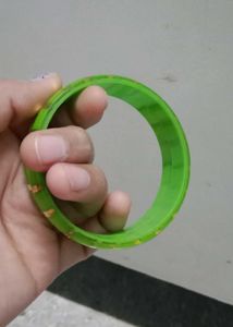 Green &amp; Gold Bangles - Set of Two