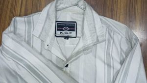 Striped White Casual Shirt for Men