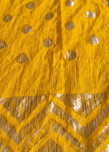 Vibrant Yellow dupatta with Gold Motifs