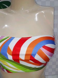 (959]Retro Colorful Abstract Tube Top