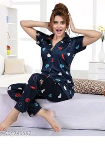 Cute Heart Print Pajama Set