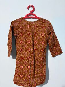Brown Printed Kurta