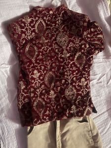 Embroidered Velvet Bandhgala party wear