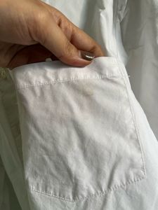 White Puff Sleeve Button-Up Top