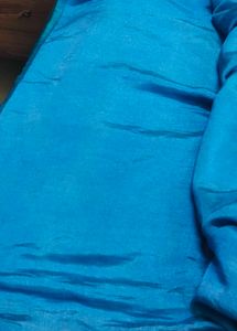 satin silk Beautiful Teal Blue Saree