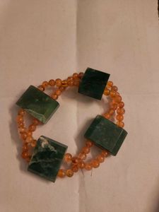 Rare Jade & Carnelian original Stone Bracelet