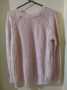 Peach Knit Pullover Sweater
