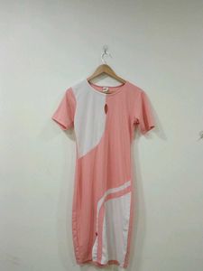Chic Color Block Cutout Dress(L)