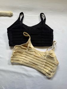 2 Pack Comfort Bras - Black &amp; Beige