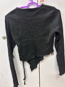 Edgy Graphic Print Ruched Long Sleeve Top
