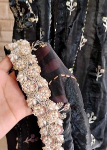 Balck lehenga with long frock 🖤