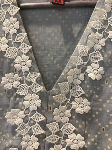 Elegant Grey Chikankari Kurta