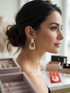Sparkling Geometric Drop Earrings