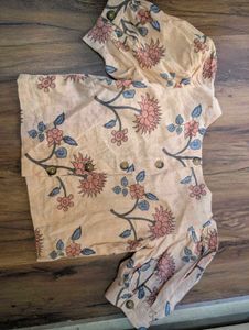 BOMBAY PAISELY Floral Print Puff Sleeve Blouse