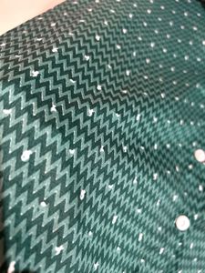 Chic Green Printed Collared Blouse