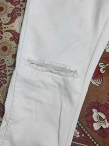 Ripped White Denim Jeans