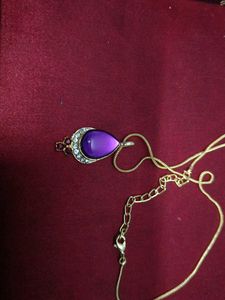 VINTAGE Elegant Purple Teardrop Necklace