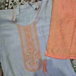 Embroidered Kurta Set with Dupatta