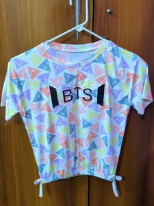 BTS Graphic Triangle Crop Top