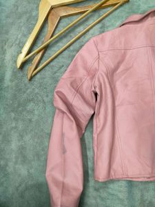 sinsay Pink Faux Leather Biker Jacket
