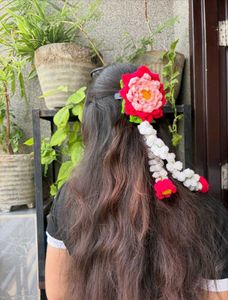 Crochet Lotus Hair clip Gajra