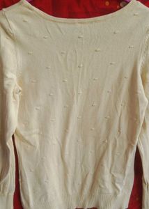 Cream Textured Knit Korean top 💖