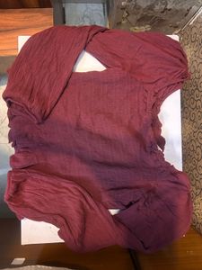 smoking maroon top