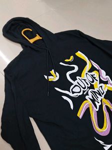 Black Graphic Print Hoodie