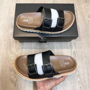 Brunello Cucinelli Leather Slides