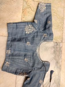 Blue Embroidered Lehenga Choli Set