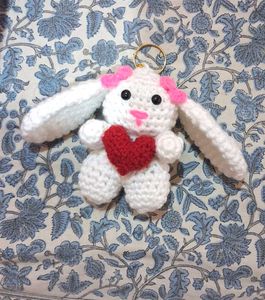 Crocheted Bunny Keychain