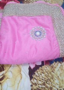 Pink Embroidered Saree