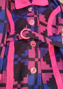 Stylish Printed Jacket with Belt
