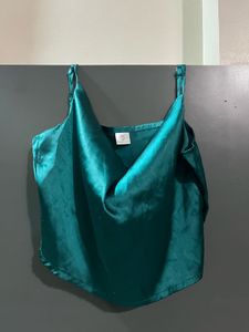 Emerald Green Satin Cami Top