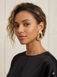 New Unique Gold Abstract Earrings😊