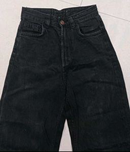 Black Wide Leg Denim Jeans