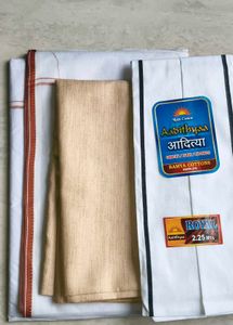 mens Dhoti  kurta (unstitched)with gamcha Set