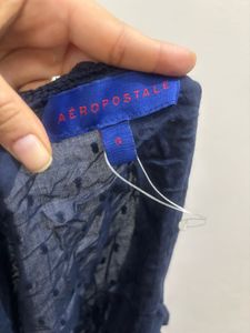 Aeropostale Navy Blue Off-Shoulder Blouse