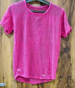 Pink Mesh Top