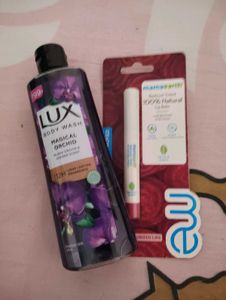Lux Body Wash &amp; Mamaearth Lip Balm and shampoo