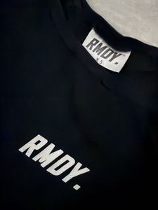 Solid black tshirt by workout brand RMDY.