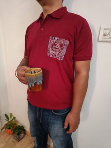 Handcrafted Tribal Art Polo T-Shirt
