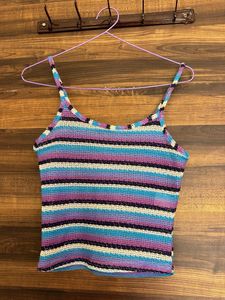 Striped Crochet Cami Top