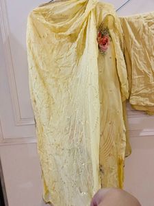Yellow Kurta Set with Floral Print