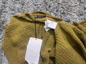 Zara gathered textured skirt and top