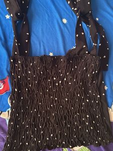 Black heart print summer top